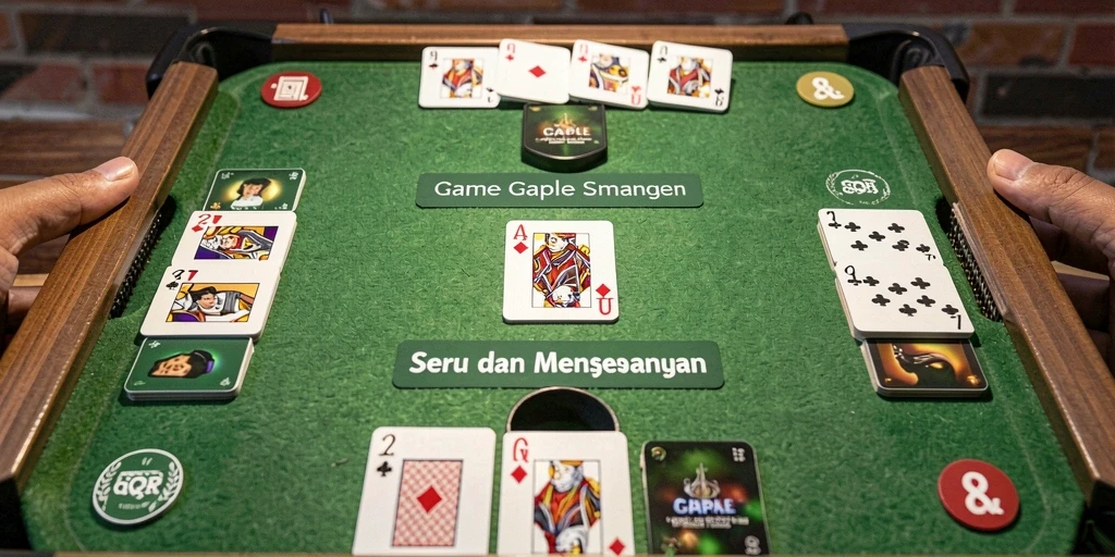 Screenshot gameplay seru dari 8QR yang menampilkan permainan Gaple.