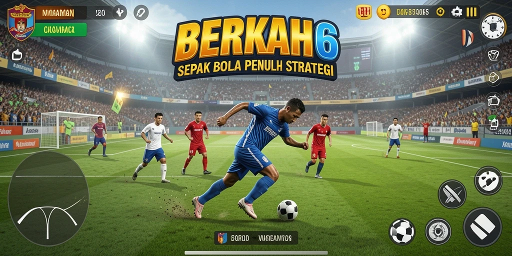 Tampilan gameplay seru permainan sepak bola BERKAH6
