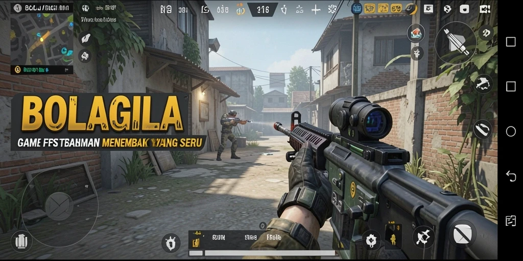 Tampilan gameplay seru dengan aksi tembak-tembakan mendebarkan.