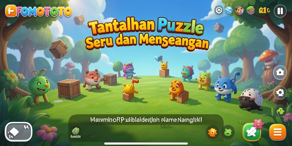 Screenshot utama FOMOTOTO menunjukkan kekayaan permainan puzzle yang menarik.