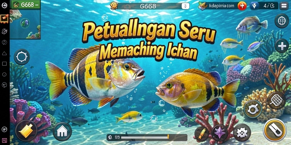 Tampilan seru gameplay G668 saat menembak ikan.
