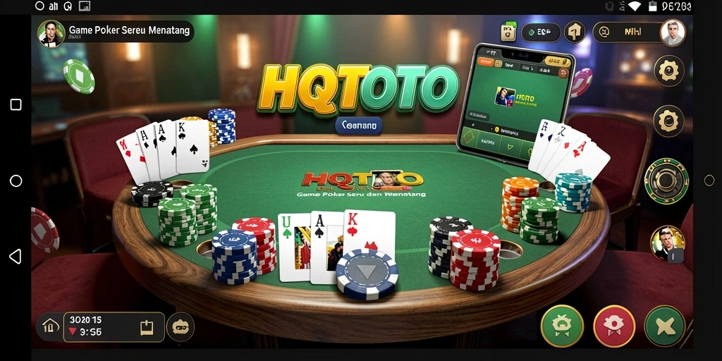 Tampilan menarik gameplay Poker di HQTOTO dengan pemain aktif.