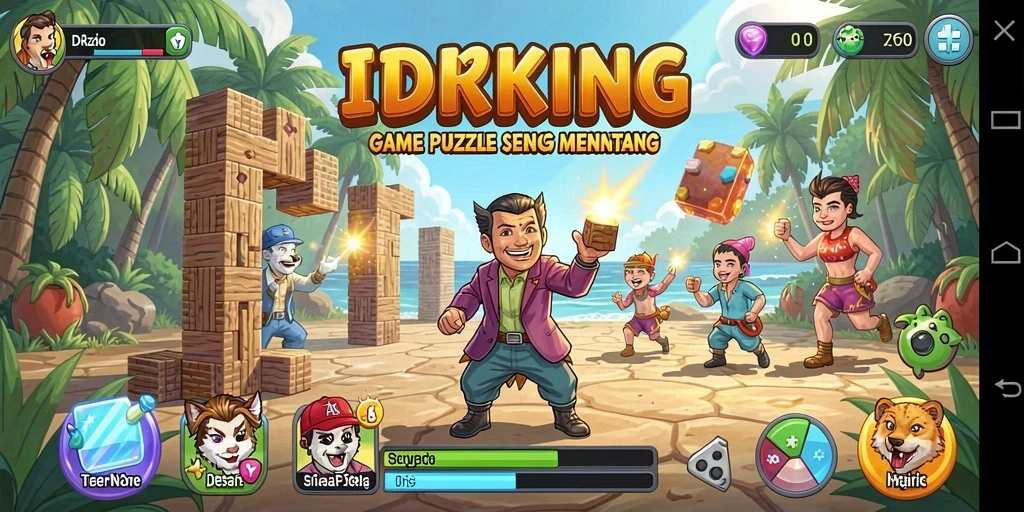 Tampilan gameplay IDRKING yang memukau dalam menyelesaikan puzzle.