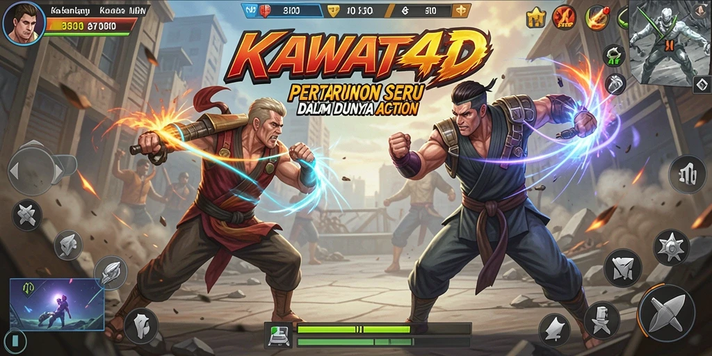 Tampilan gameplay KAWAT4D yang penuh aksi dan seru.