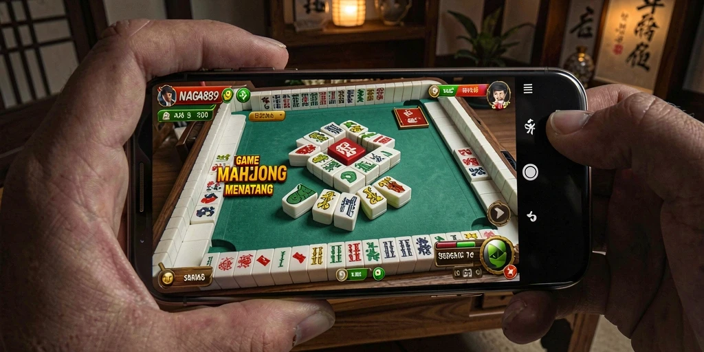 Tampilan gameplay seru NAGA889 dalam permainan Mahjong.