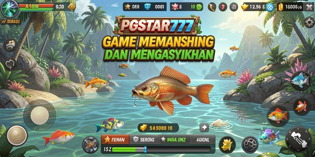 Gameplay seru dengan aksi memancing yang menegangkan.