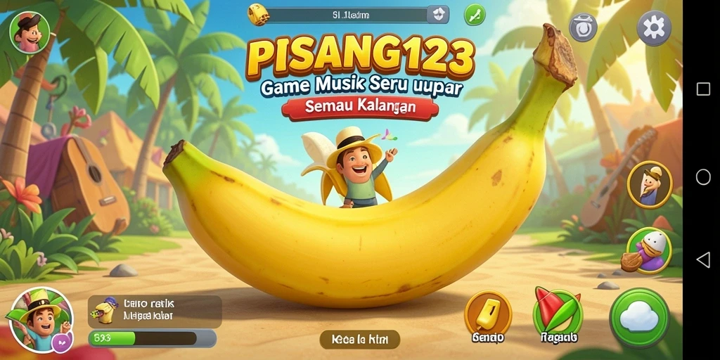Tampilan gameplay menarik dari PISANG123 yang penuh warna.