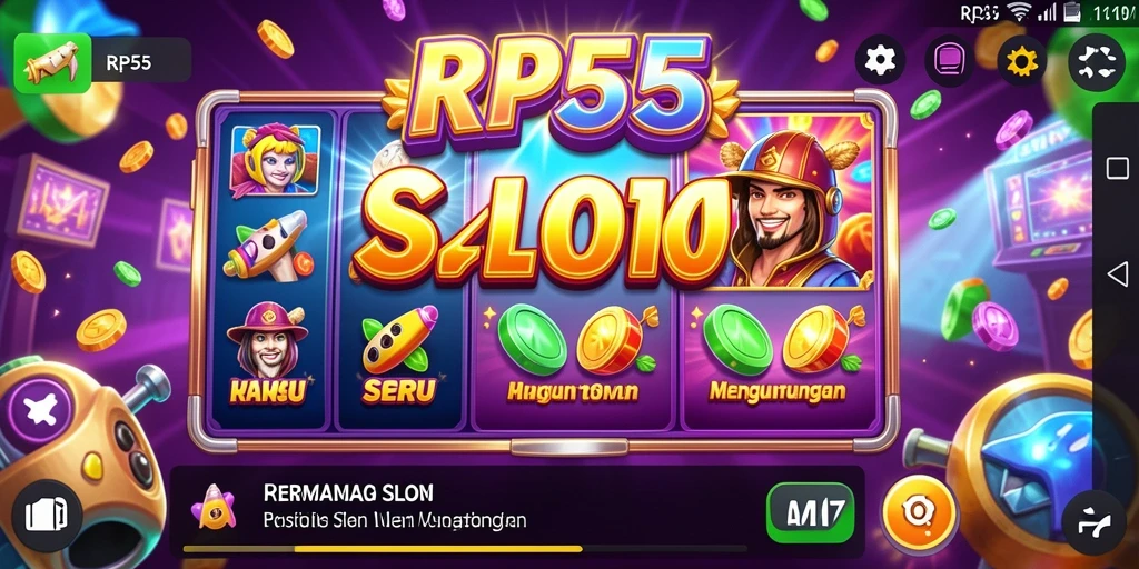 Tampilan gameplay menarik RP55 dengan tema slot yang beragam.