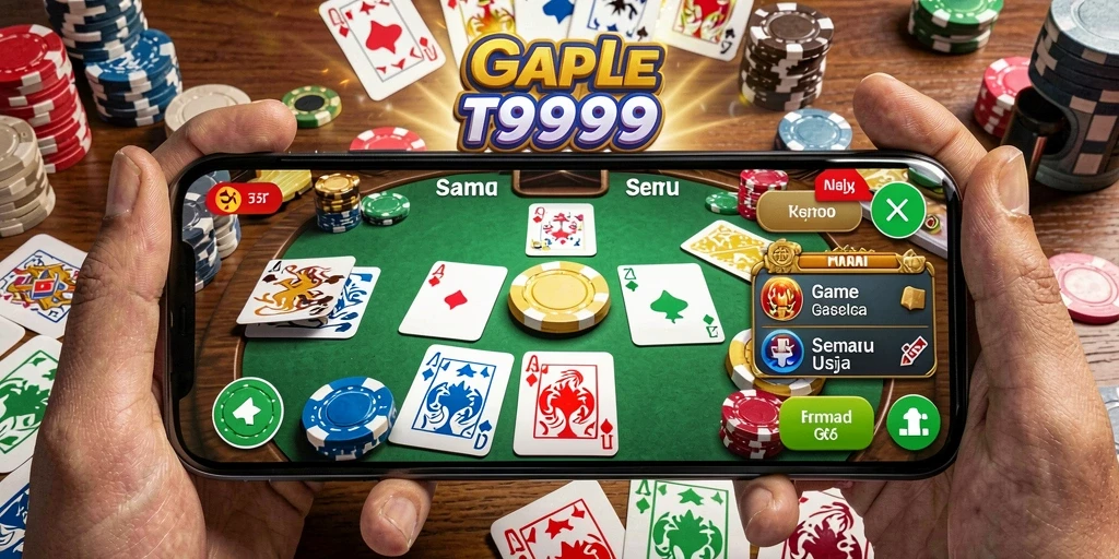 Tampilan gameplay T9999 yang menarik dan seru dalam permainan Gaple.