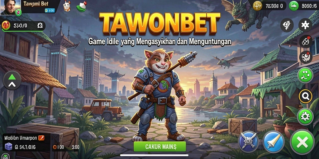 Tampilan gameplay utama TAWONBET yang menarik dan penuh warna.